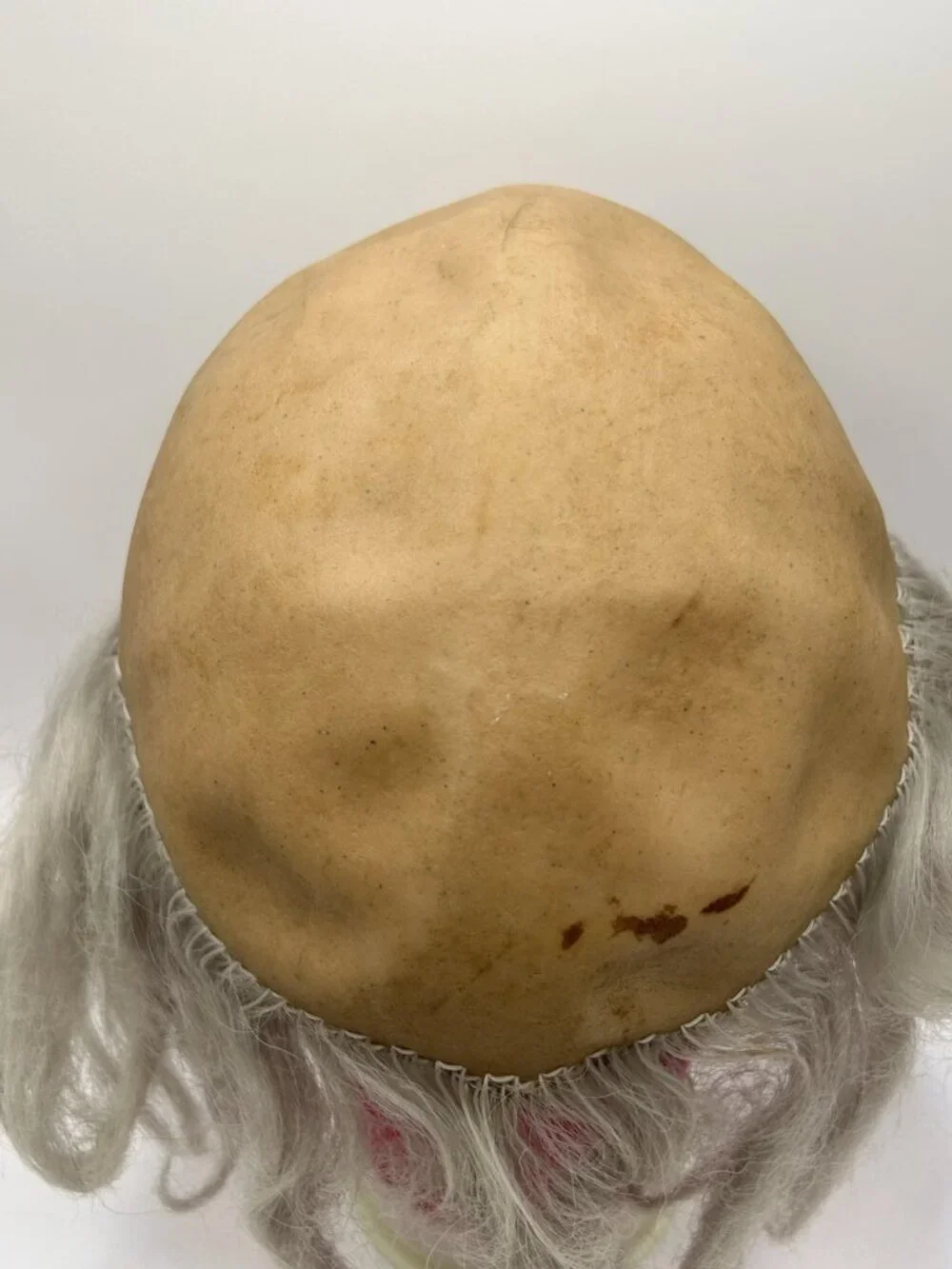 Vintage Old Man Halloween Mask Gray Hair Rubber Latex Adult Costume Creepy Rare